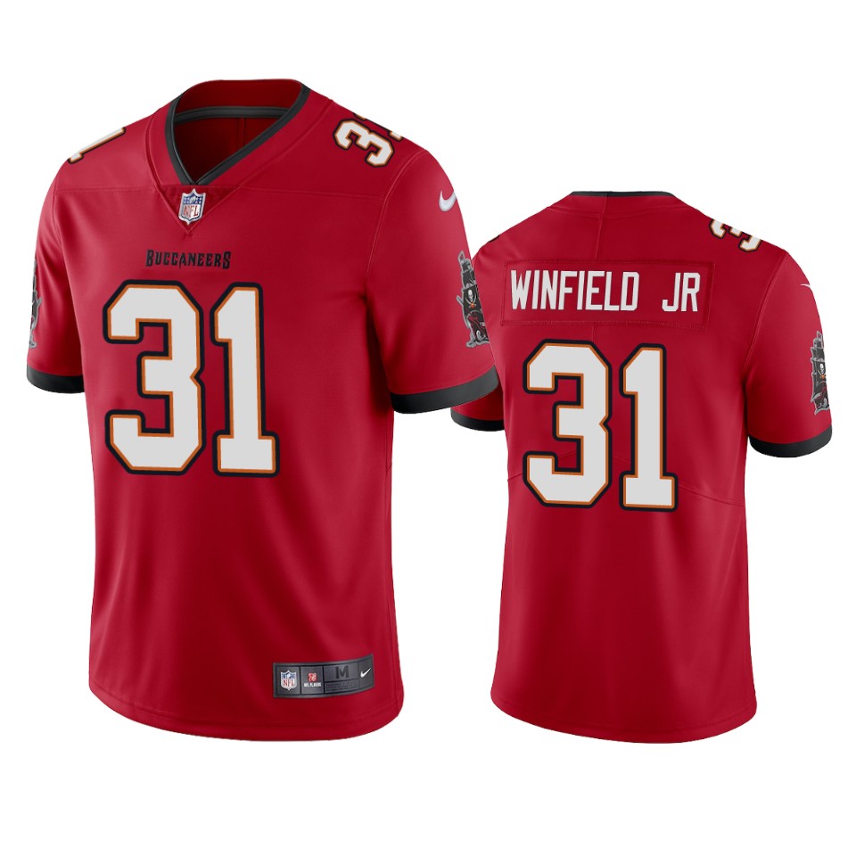 Men Nike Tampa Bay Buccaneers  #31 Antoine Winfield Jr. Red 2020 NFL Draft Vapor Limited Jersey->women nfl jersey->Women Jersey